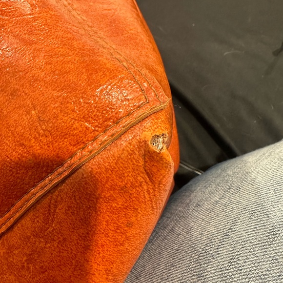 Orange leather bag - Picture 6 of 8